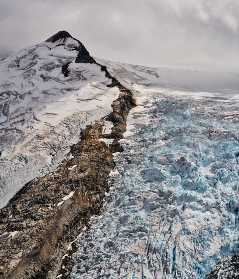 Coast Mountains #20, Monarch Ice Cap, British Columbia, Canada - Gray Color Photograph by Edward Burtynsky