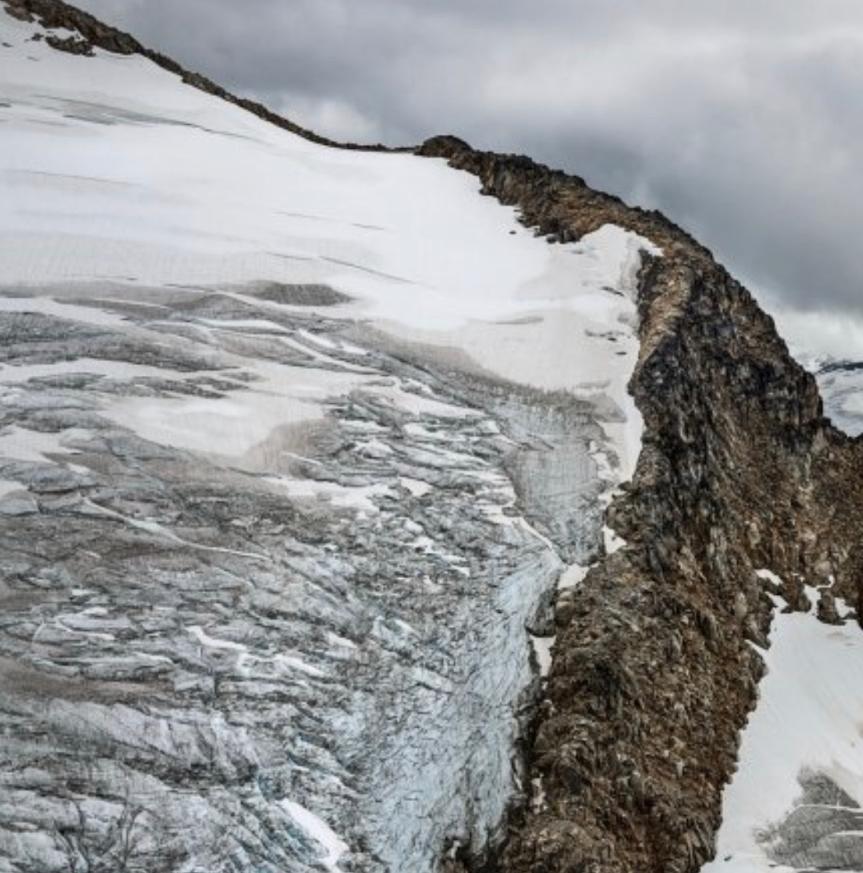 Coast Mountains #22, Glacier with Firn Snow, British Columbia, Canada - Photograph by Edward Burtynsky