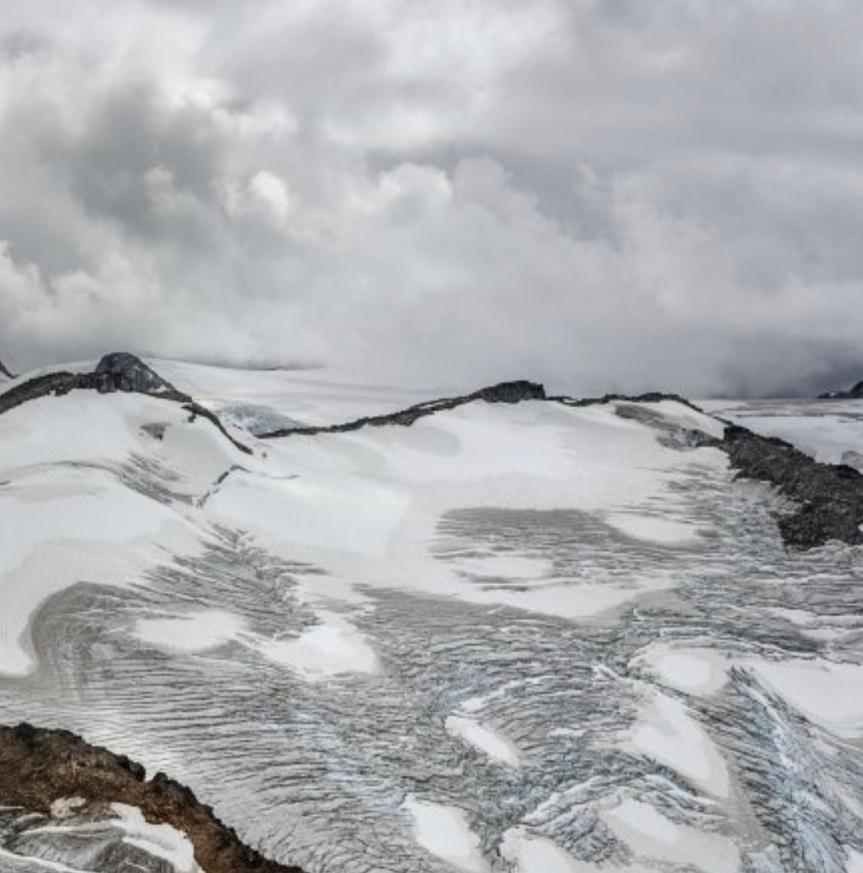 Coast Mountains #22, Glacier with Firn Snow, British Columbia, Canada - Contemporary Photograph by Edward Burtynsky