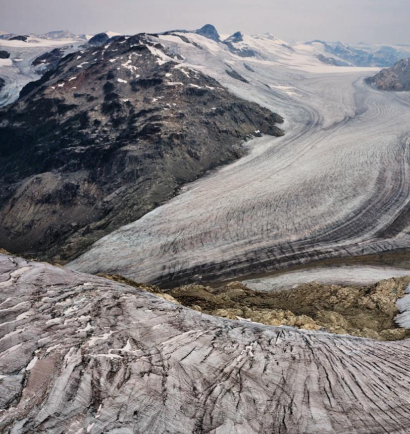 Coast Mountains #5, Two Glaciers, British Columbia, Canada - Contemporary Photograph by Edward Burtynsky