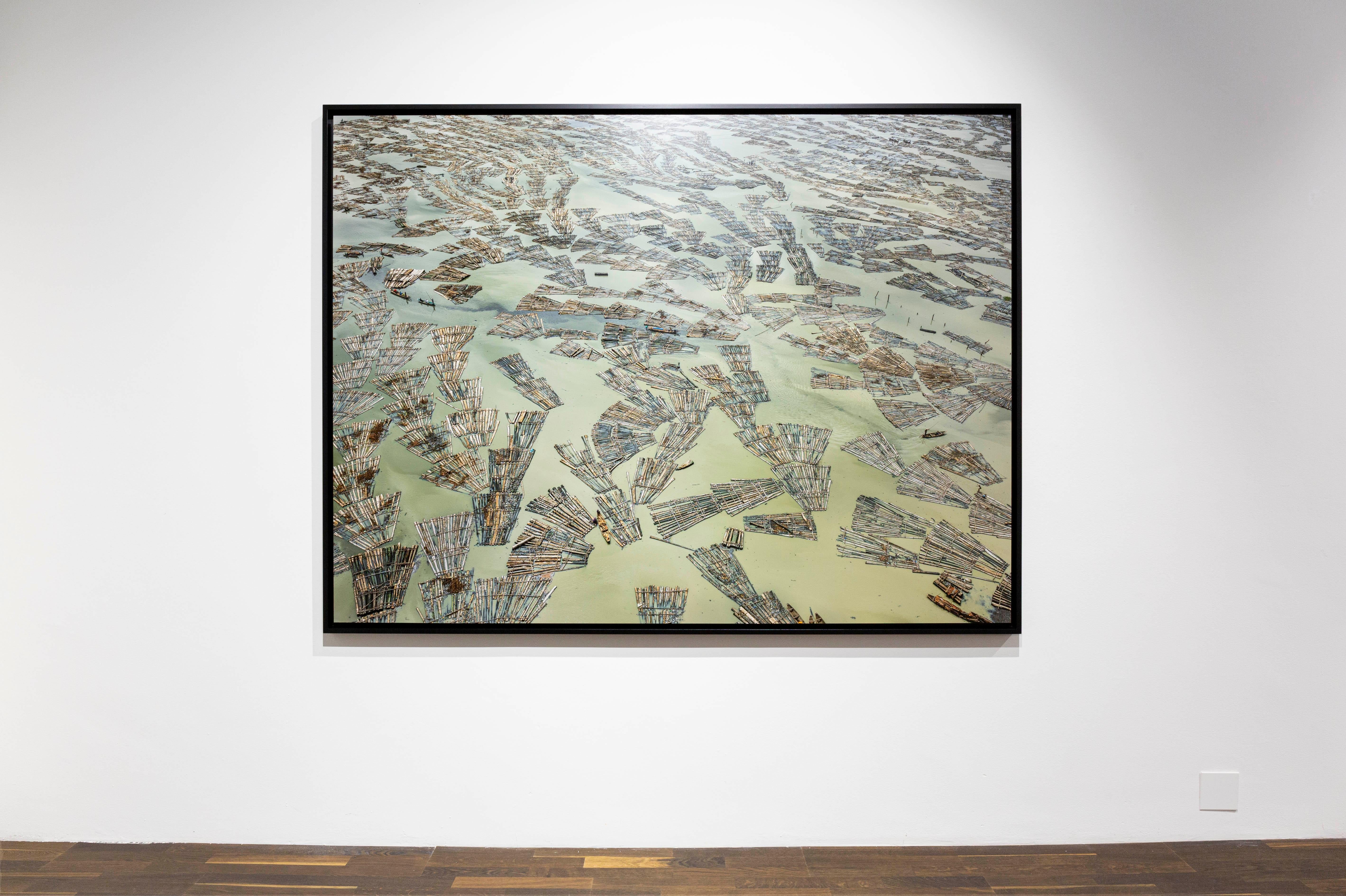 Saw Mills #3, Log Booms, Lagos, Nigeria&Phosphor Tailings #6, Near Lakeland, FL - Contemporary Photograph by Edward Burtynsky