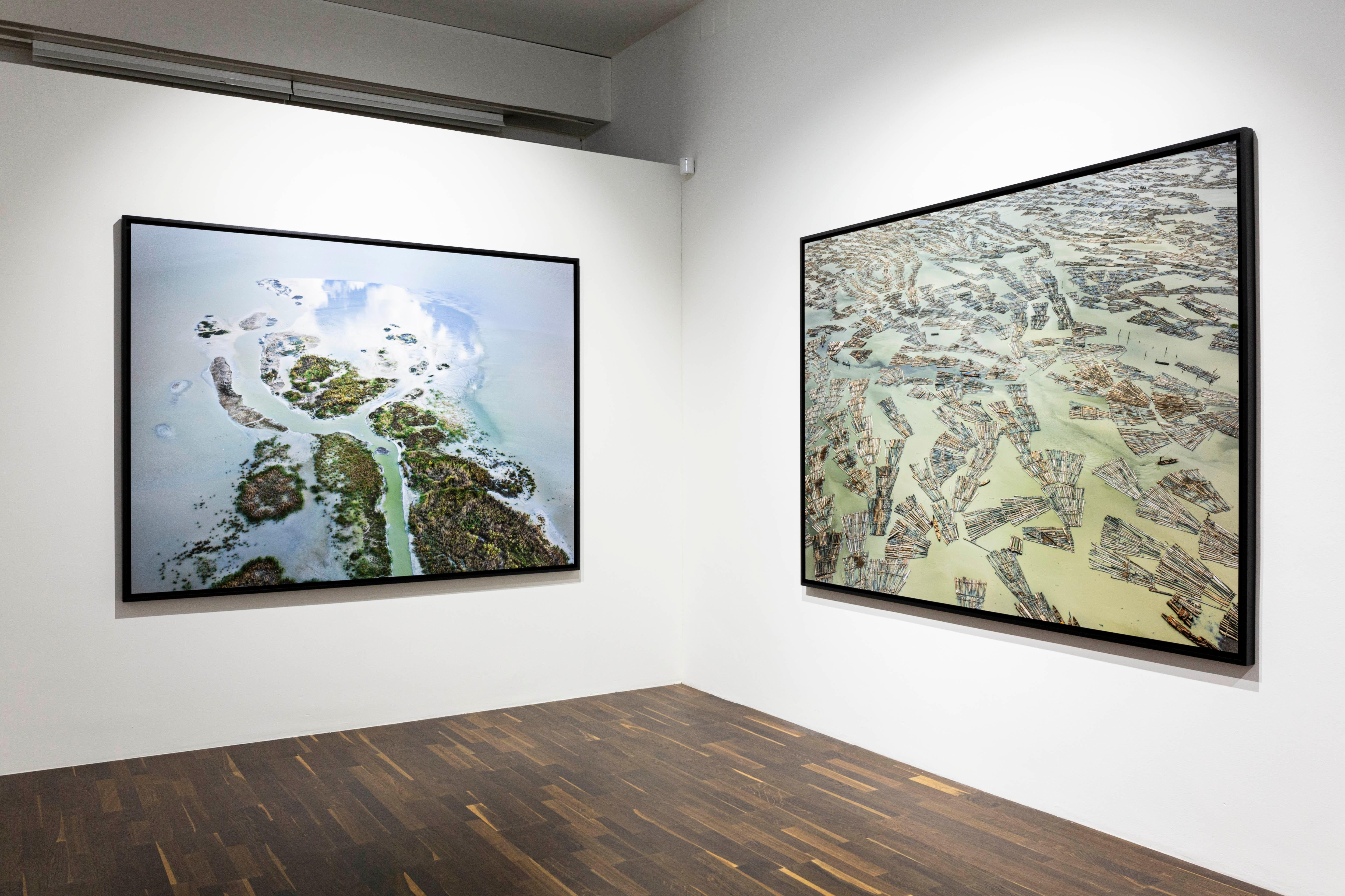 Edward Burtynsky Color Photograph - Saw Mills #3, Log Booms, Lagos, Nigeria&Phosphor Tailings #6, Near Lakeland, FL