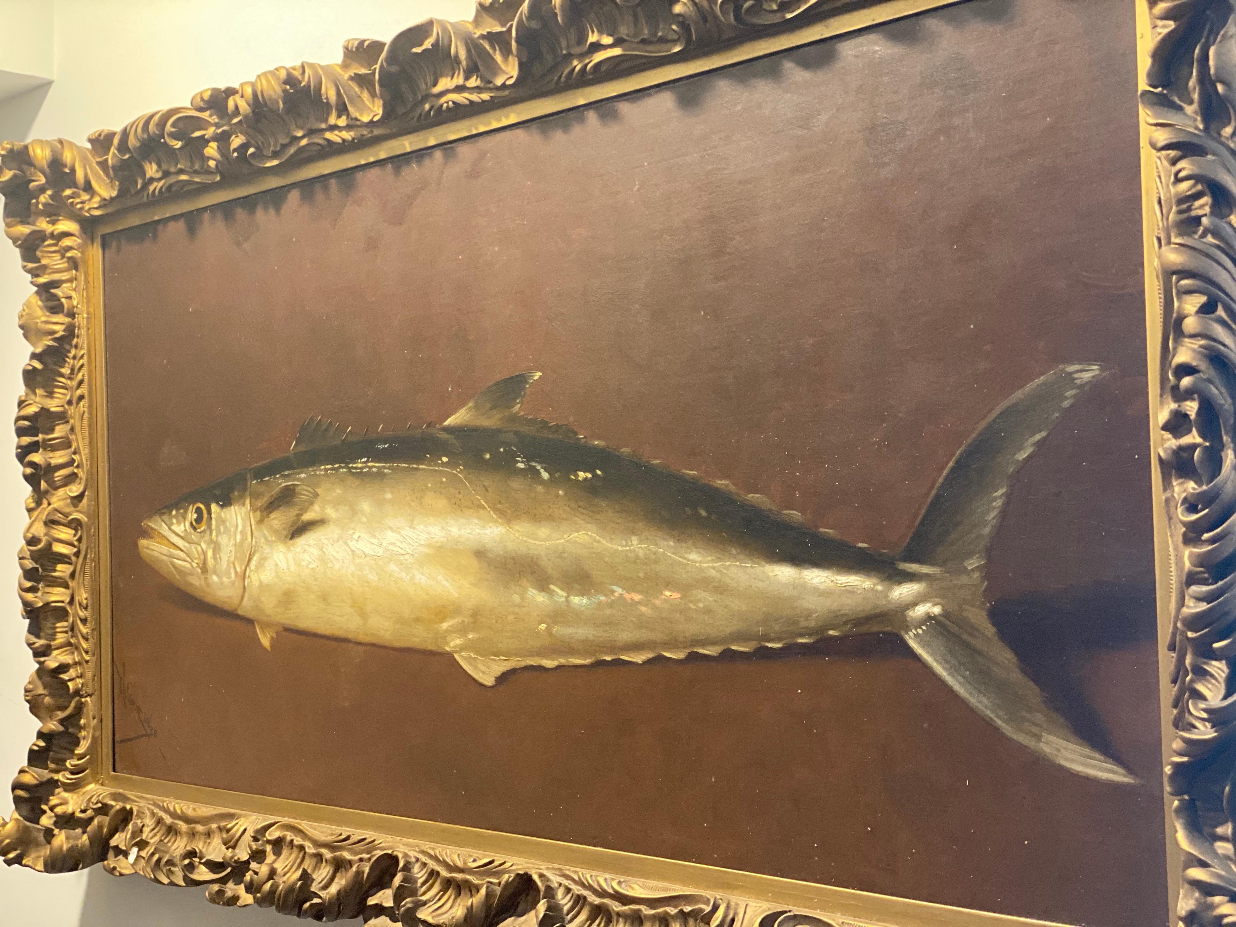 Edward Chalmers Leavitt, Mackerel Fish Still Life Painting For Sale 5