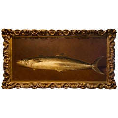 Antique Edward Chalmers Leavitt, Mackerel Fish Still Life Painting