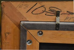 "DUCK HUNT" MERGANSERS, DUCK CALL, SHOTGUN DATED 1889 FRAME 43 X 35 NEWCOMB