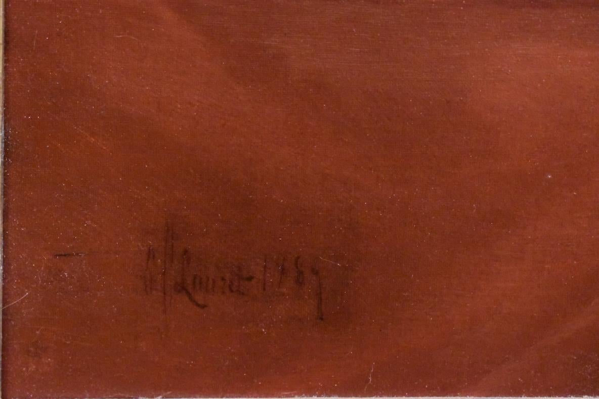 „DUCK HUNT“ MERGANSERS, DUCK CALL, SHOTGUNN DATED 1889 FRAME 43 X 35 NEUCOMB (Realismus), Painting, von Edward Chalmers Leavitt