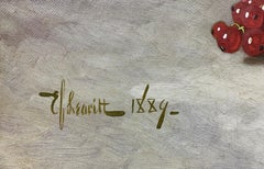 Fruit and Floral Still Life with Currants, Providence, Rhode Island artist, 1889