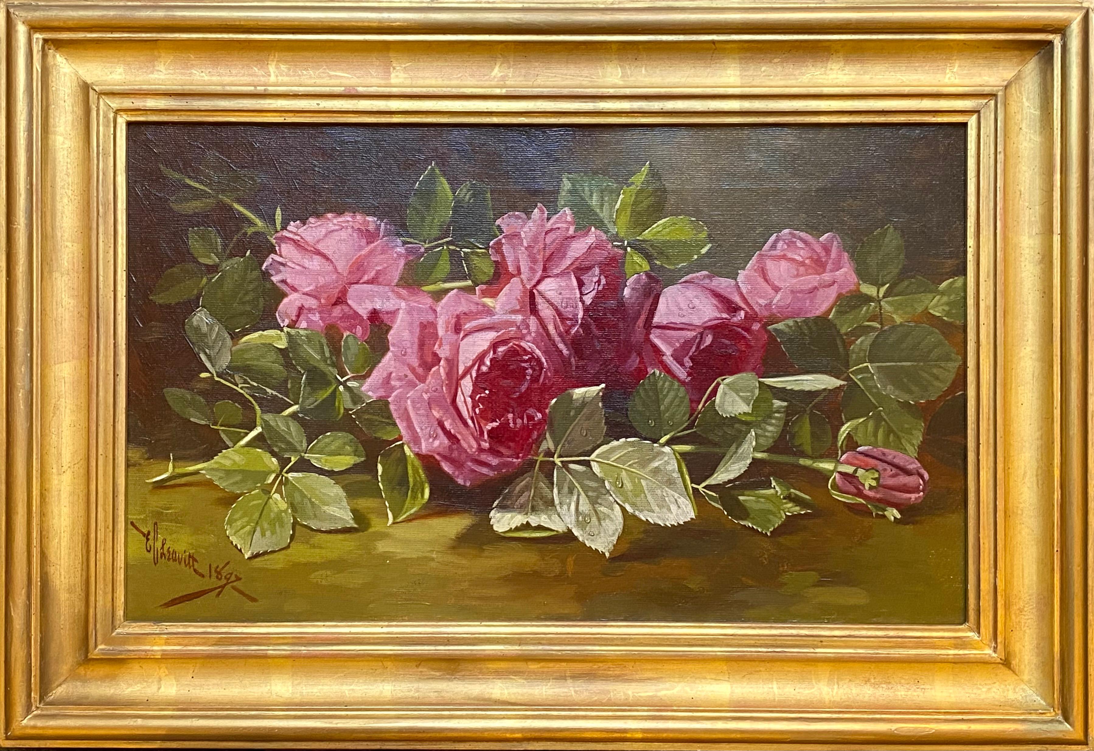 “Red Roses” - Painting by Edward Chalmers Leavitt