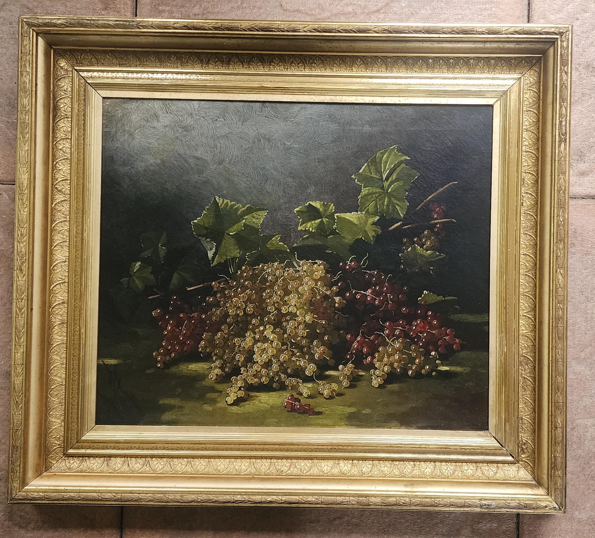 Still Life of Currants  - Hudson River School Painting by Edward Chalmers Leavitt