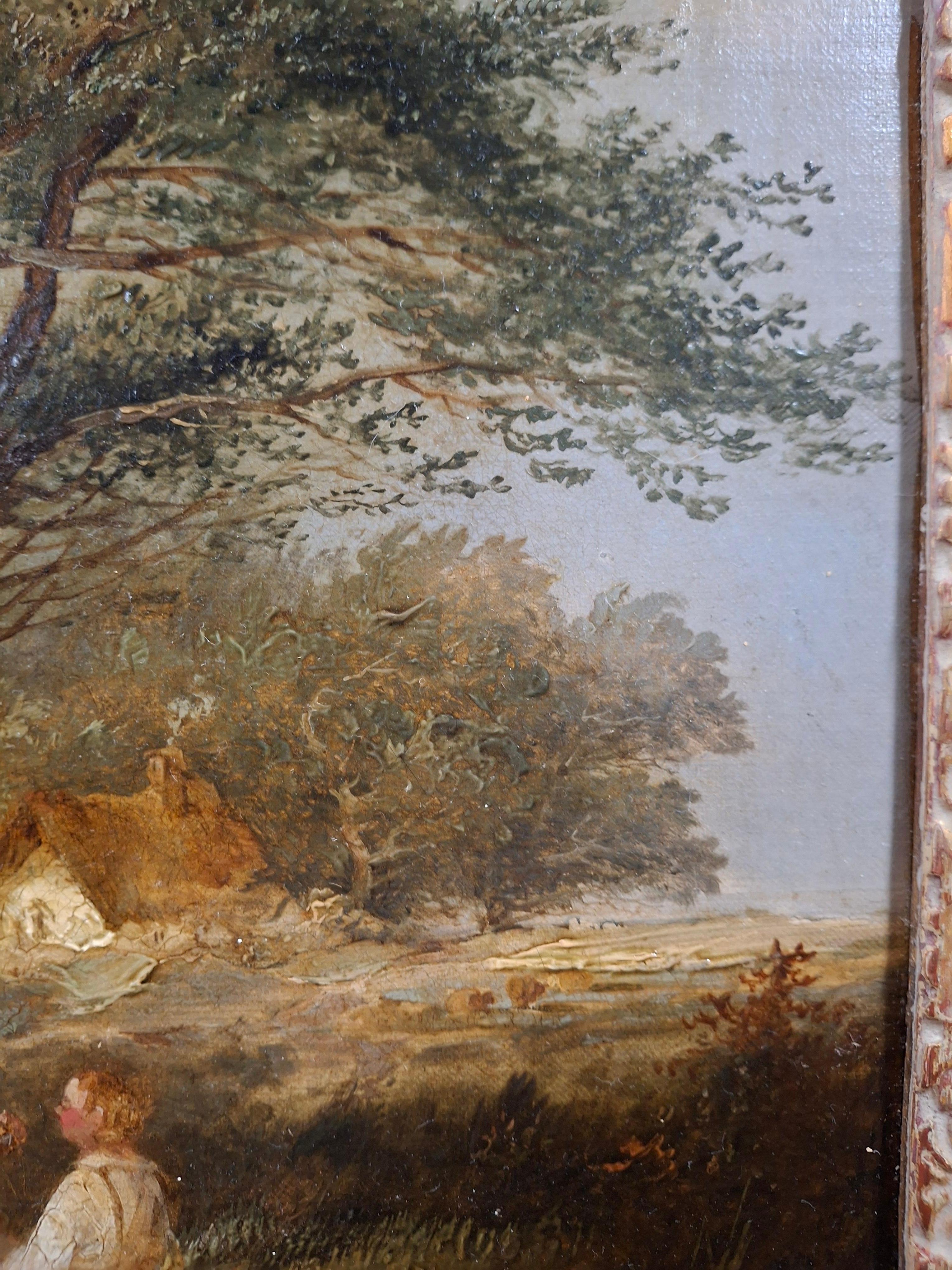 Paesaggio inglese del XIX secolo con figure in vendita 1