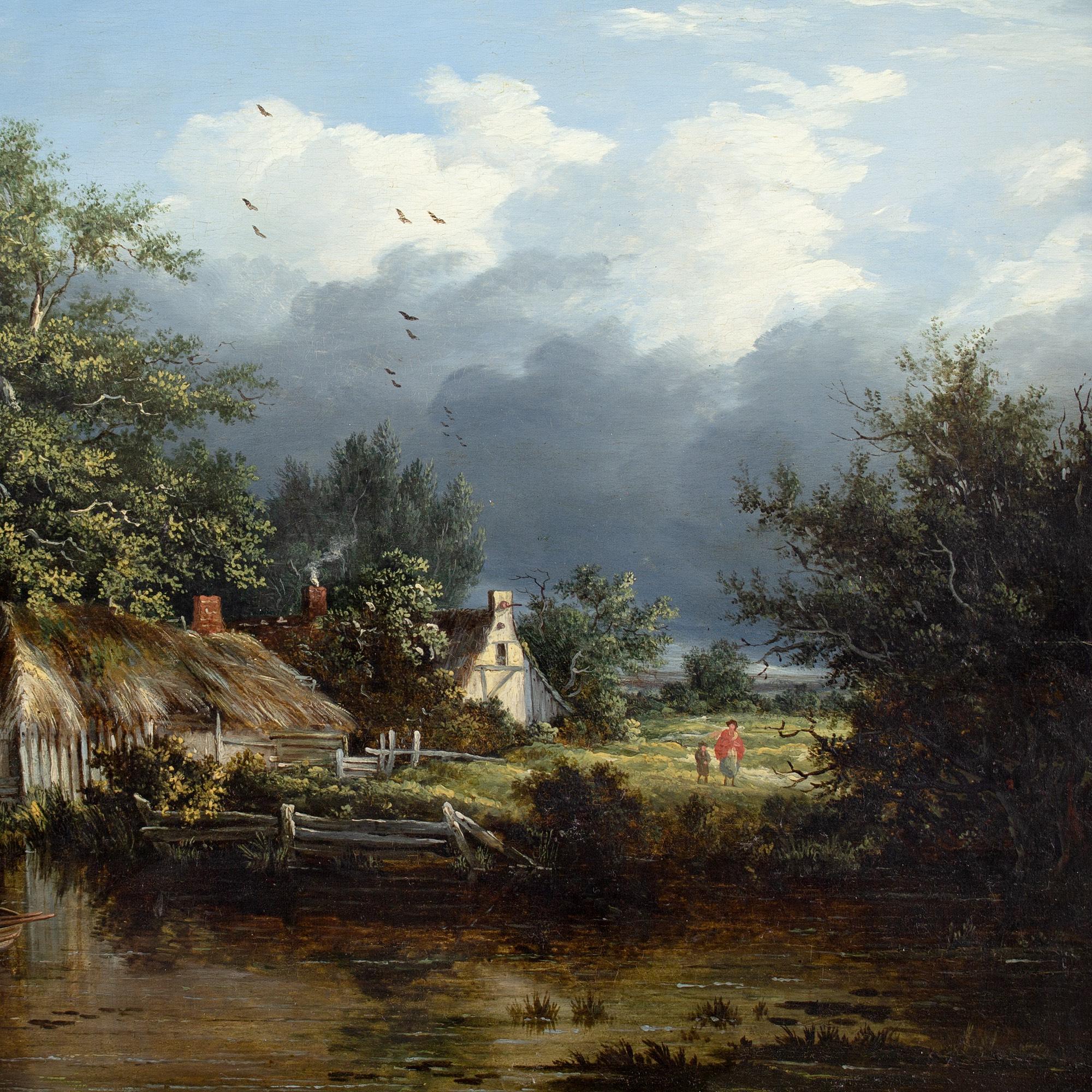 Edward Charles Williams ( attribué), paysage de rivière boisée avec bateau en vente 5