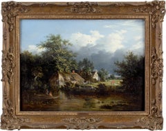 Edward Charles Williams (Attributed), Wooded River Landscape With Boathouse
