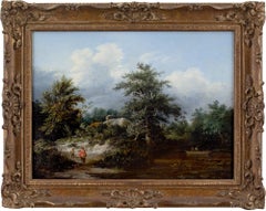 Edward Charles Williams (Attributed) Wooded River Landscape With Cottage, Fisher