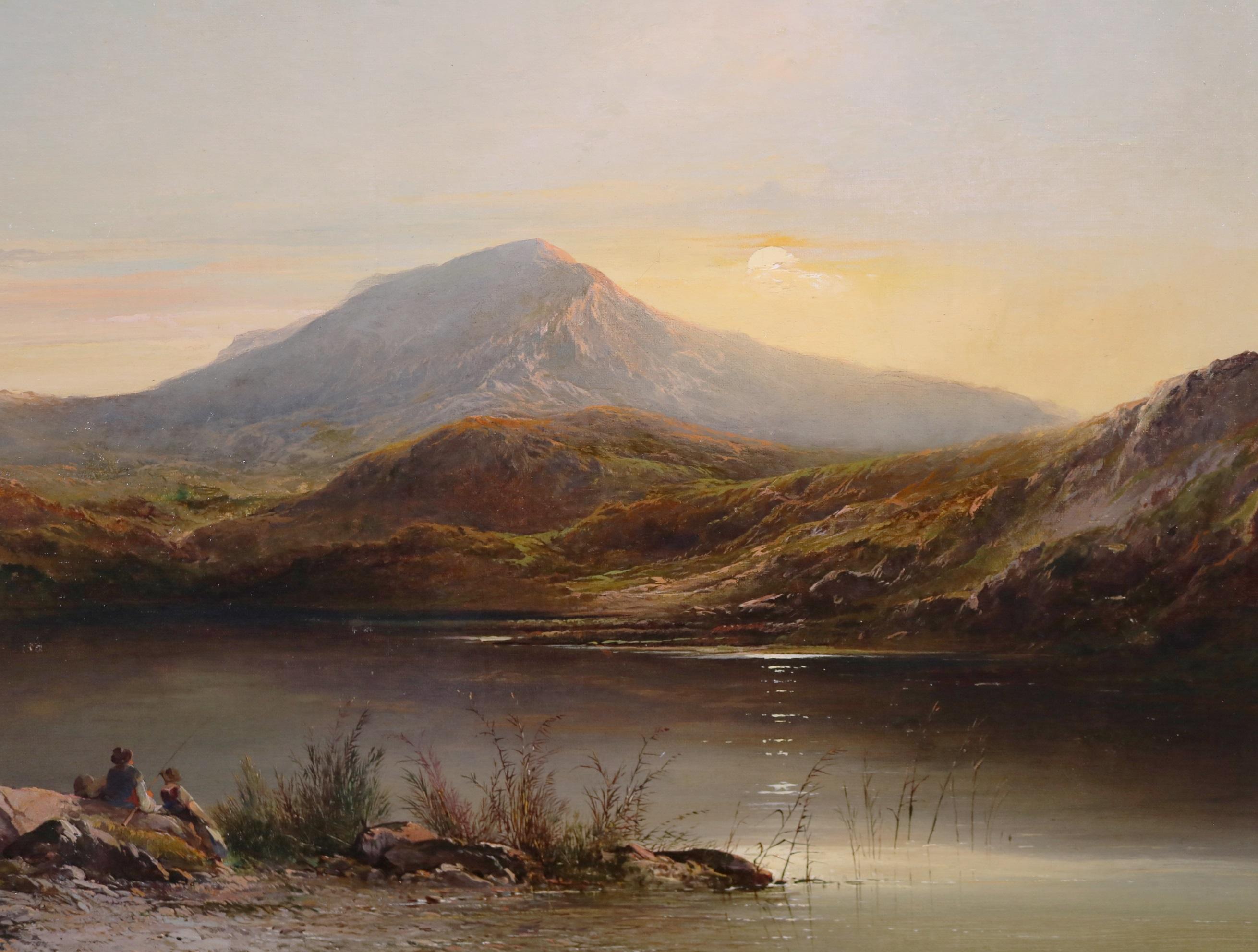 Peinture à l'huile de l'Académie royale du 19e siècle représentant un paysage de montagnes galloises sur le mont Snowdon en vente 5