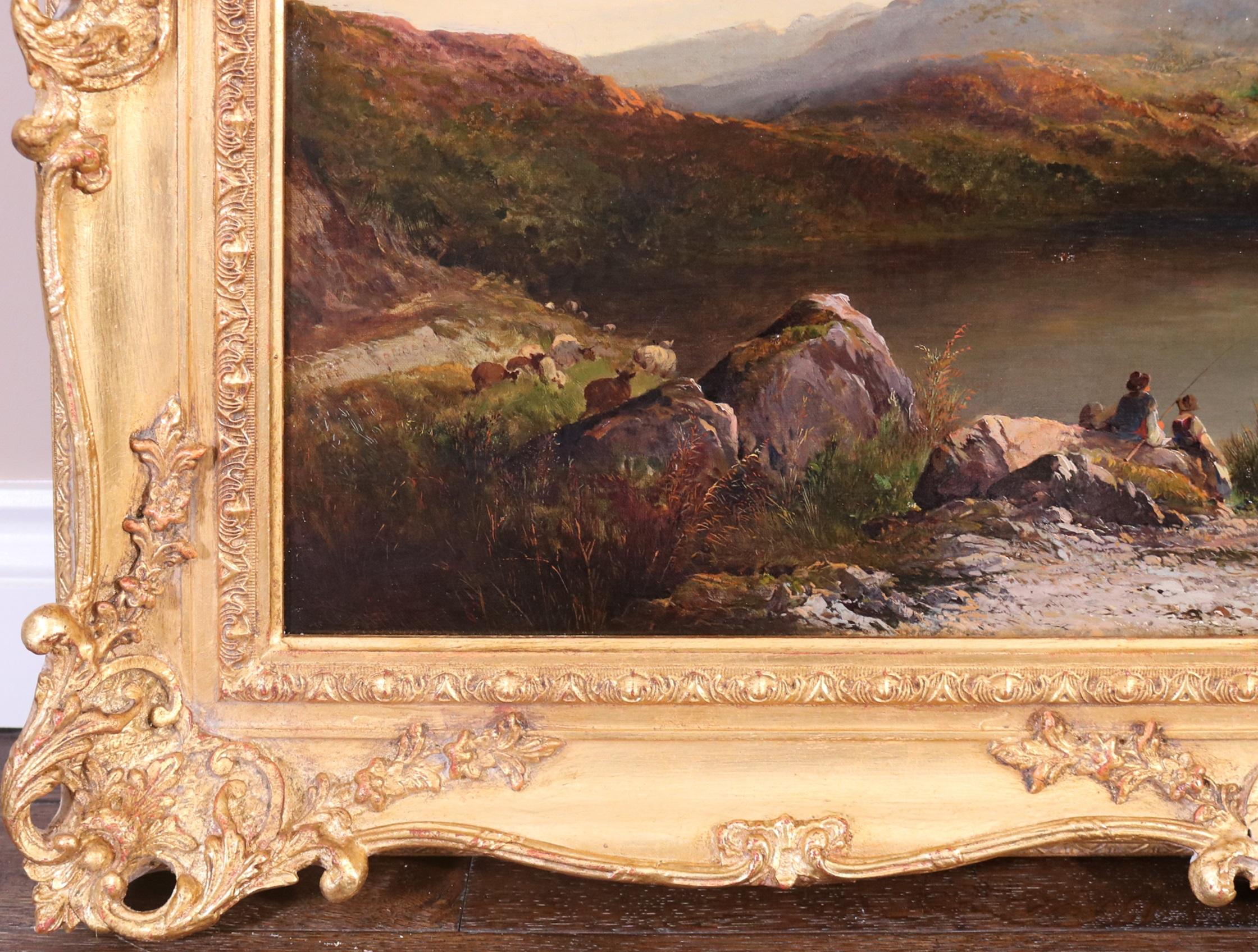 Peinture à l'huile de l'Académie royale du 19e siècle représentant un paysage de montagnes galloises sur le mont Snowdon en vente 6