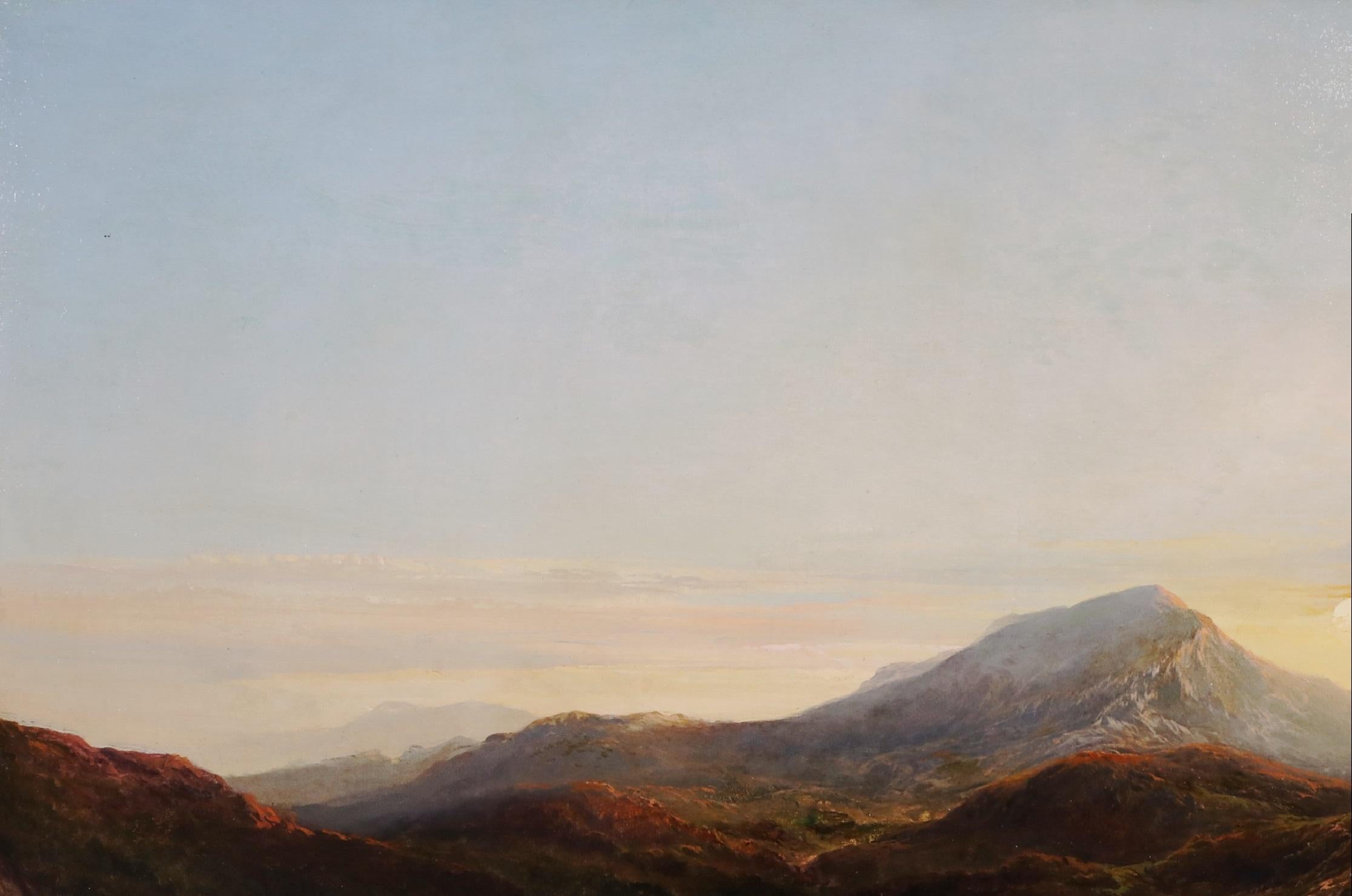 Peinture à l'huile de l'Académie royale du 19e siècle représentant un paysage de montagnes galloises sur le mont Snowdon en vente 1