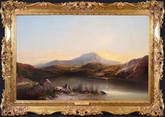 Peinture à l'huile de Montagne Blanche-Neige de la Royal Academy du 19e siècle - Paysage