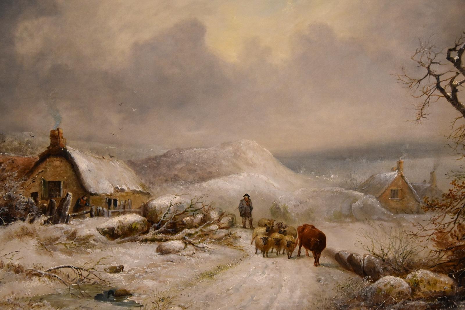Ölgemälde von Edward Charles Williams „Droving Home on a Winters Eve“, Ölgemälde im Angebot 2