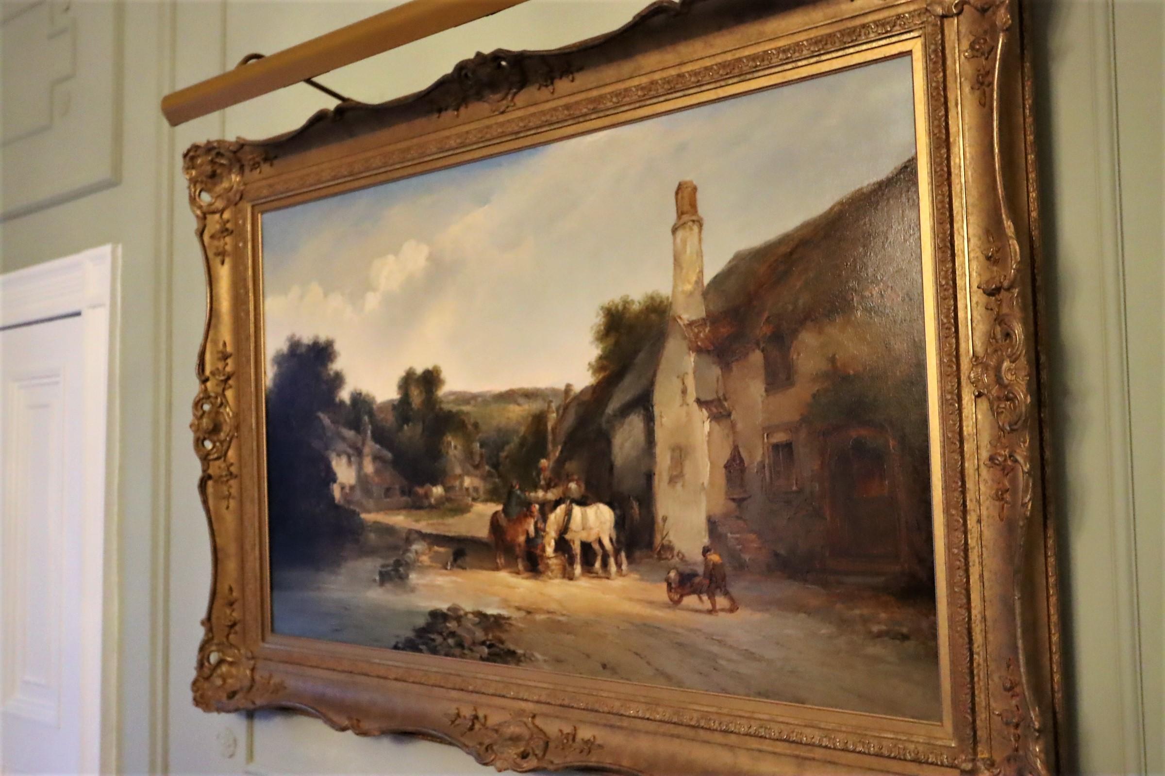 Village Scene with Horses Watering 1807-1881 For Sale 3
