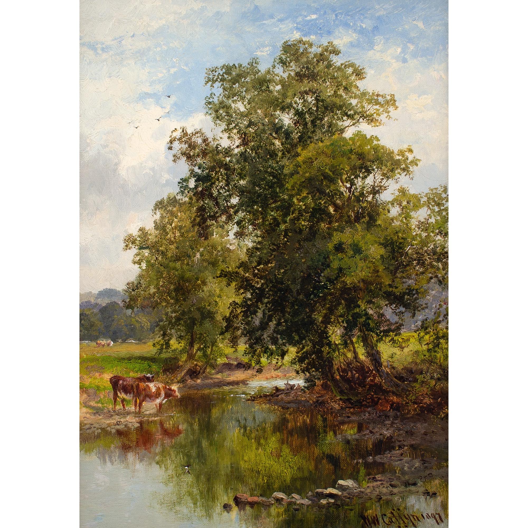 Walter Waller Caffyn, Bestiame in un ruscello di Wood in vendita 1