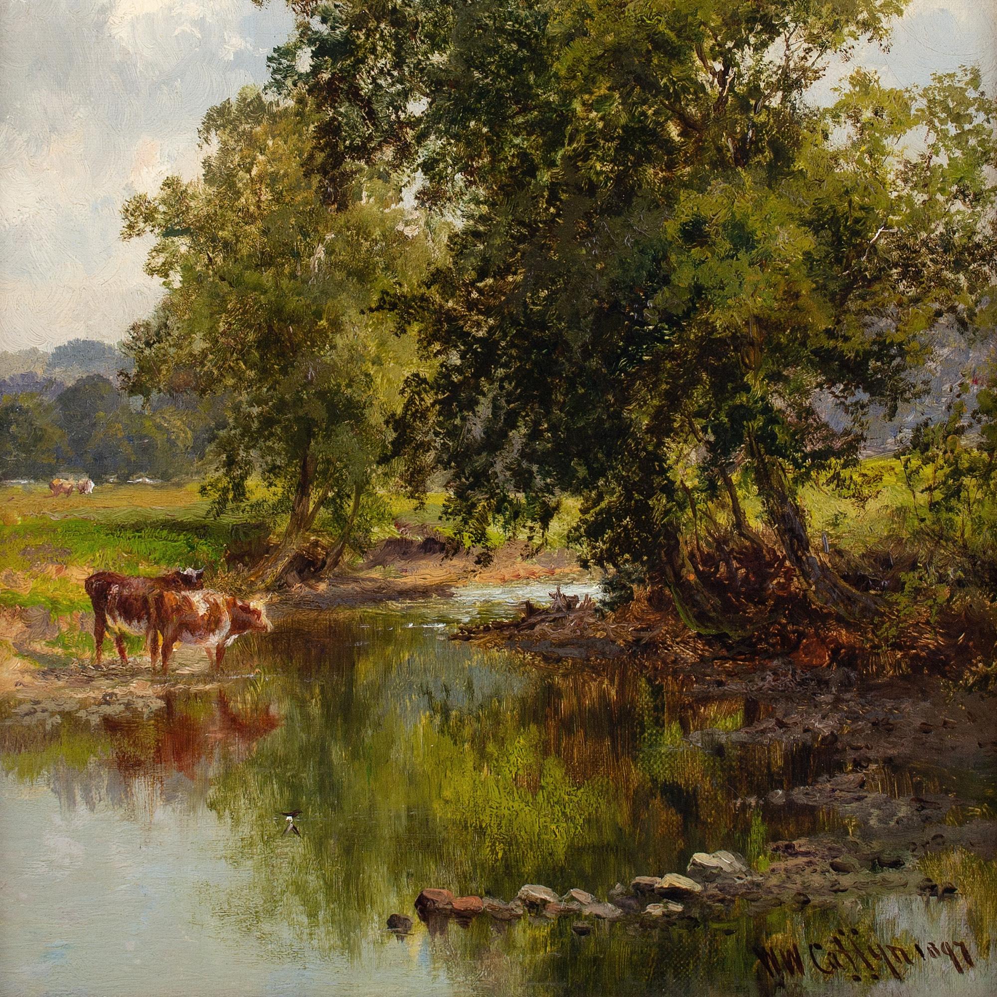 Walter Waller Caffyn, Bestiame in un ruscello di Wood in vendita 5