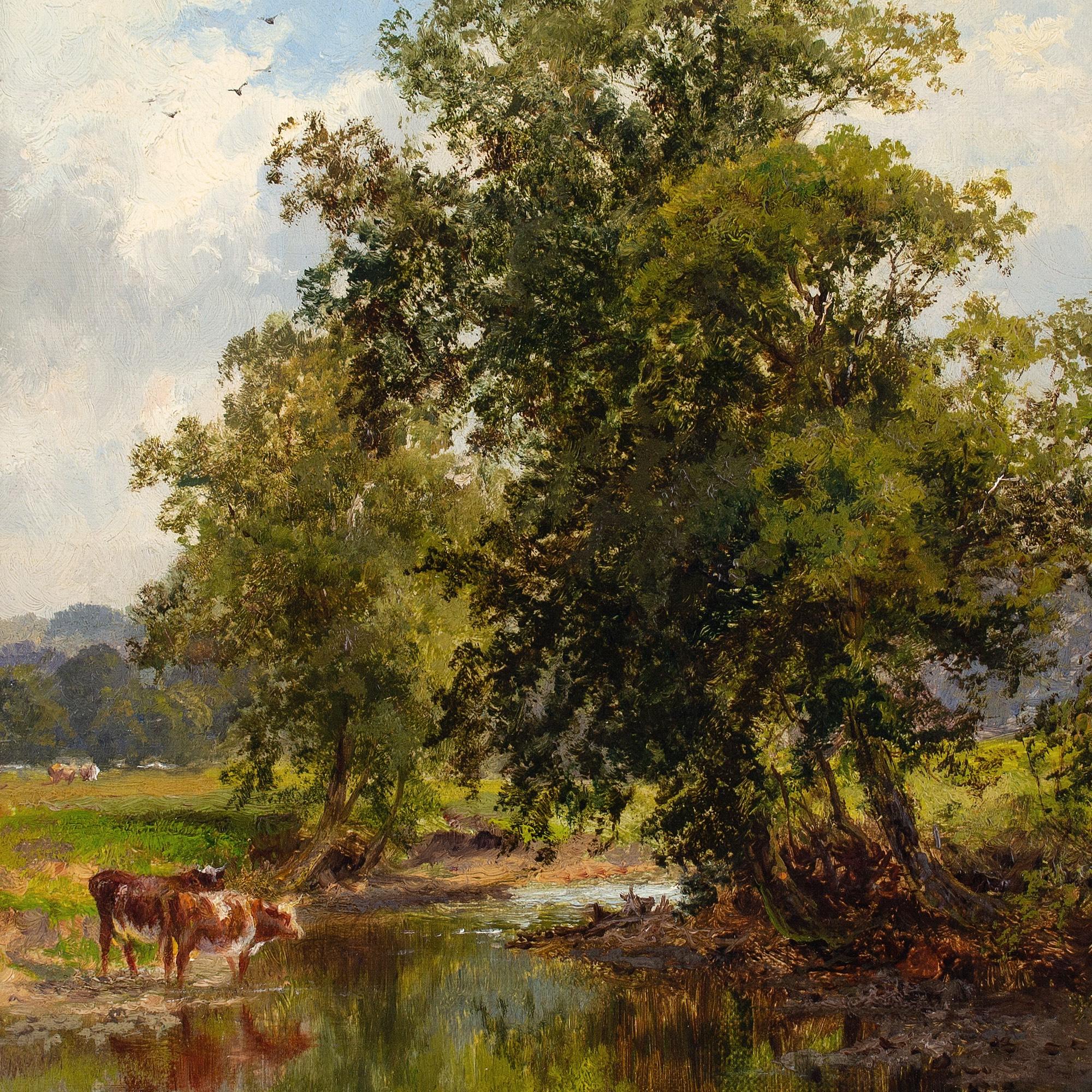 Walter Waller Caffyn, Bestiame in un ruscello di Wood in vendita 6