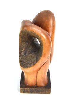 Eduardo Chavez Mid-Century Abstract Biomorphic Cherry Wood Sculpture, 1950s