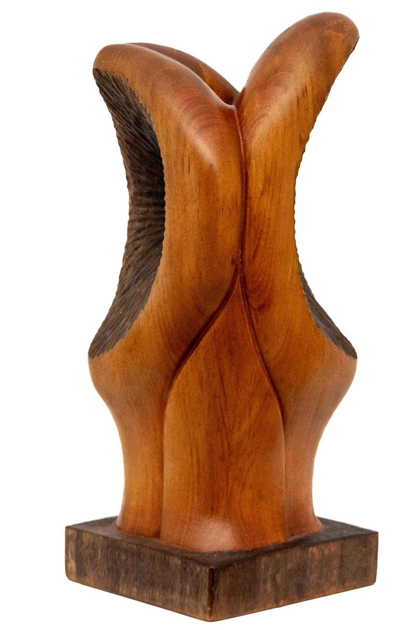 Moderne Biomorphe geschnitzte Holzskulptur aus der Mitte des Jahrhunderts, Tischplatte, abstrakte Kunst im Angebot 1