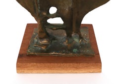Ouray; (5/50) Abstrakte Bronzeskulptur auf Holzsockel, amerikanische Moderne der 1970er Jahre