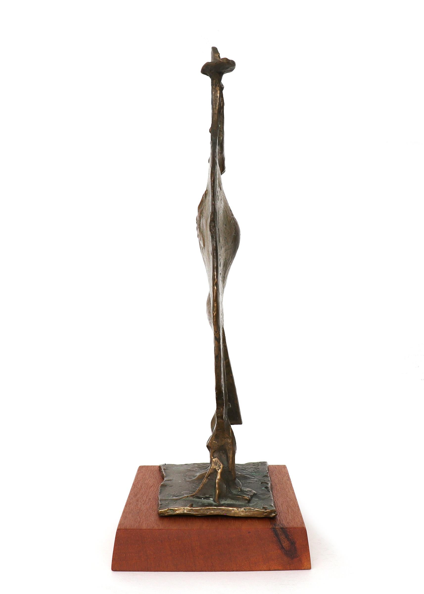 Ouray; (5/50) 1970s Bronze Abstract Sculpture on Wooden Base, American Modern 1