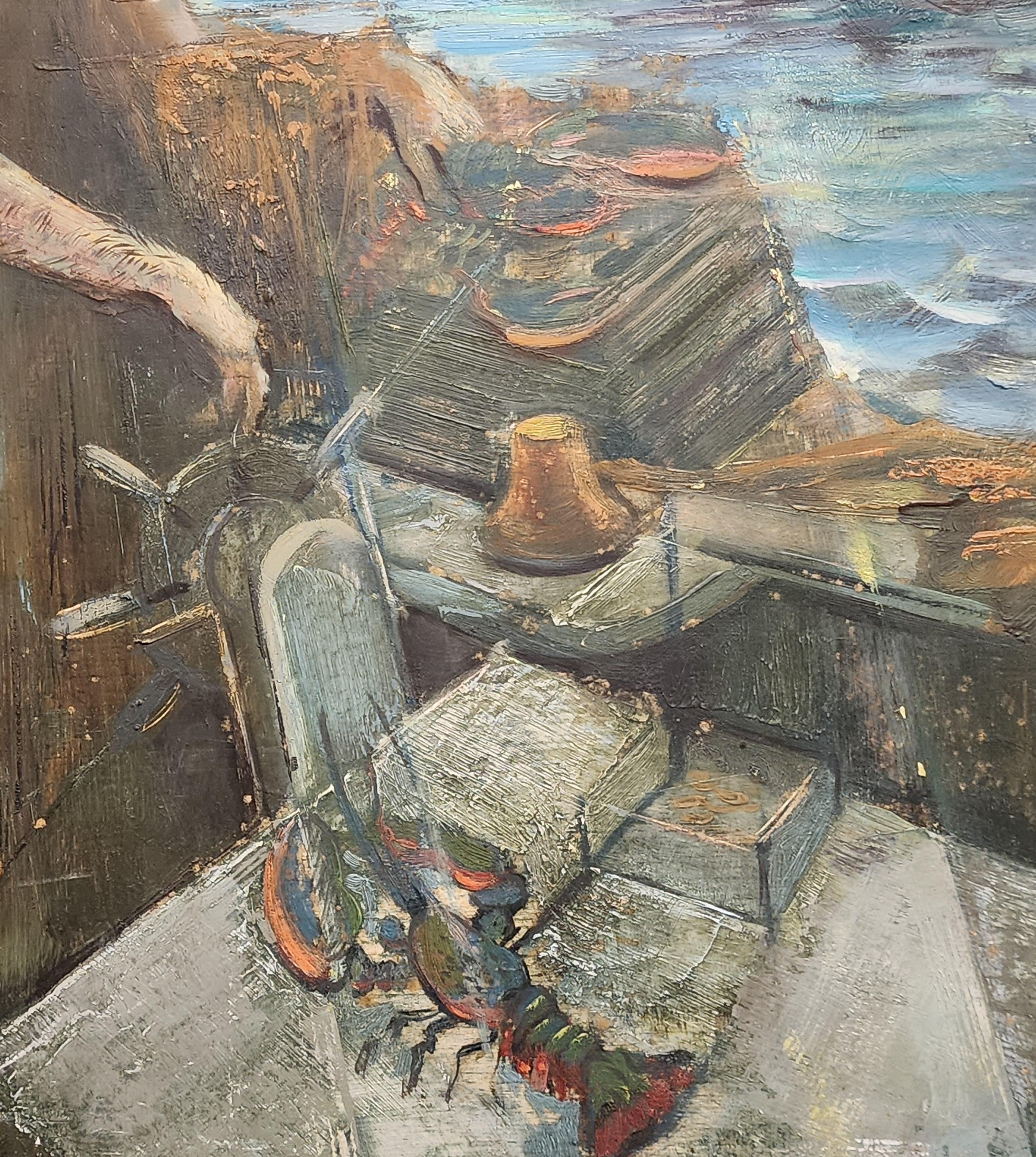 Break of Day, Lobsterman, une peinture à l'huile et à la tempera œuf d'Edward Christiana 3