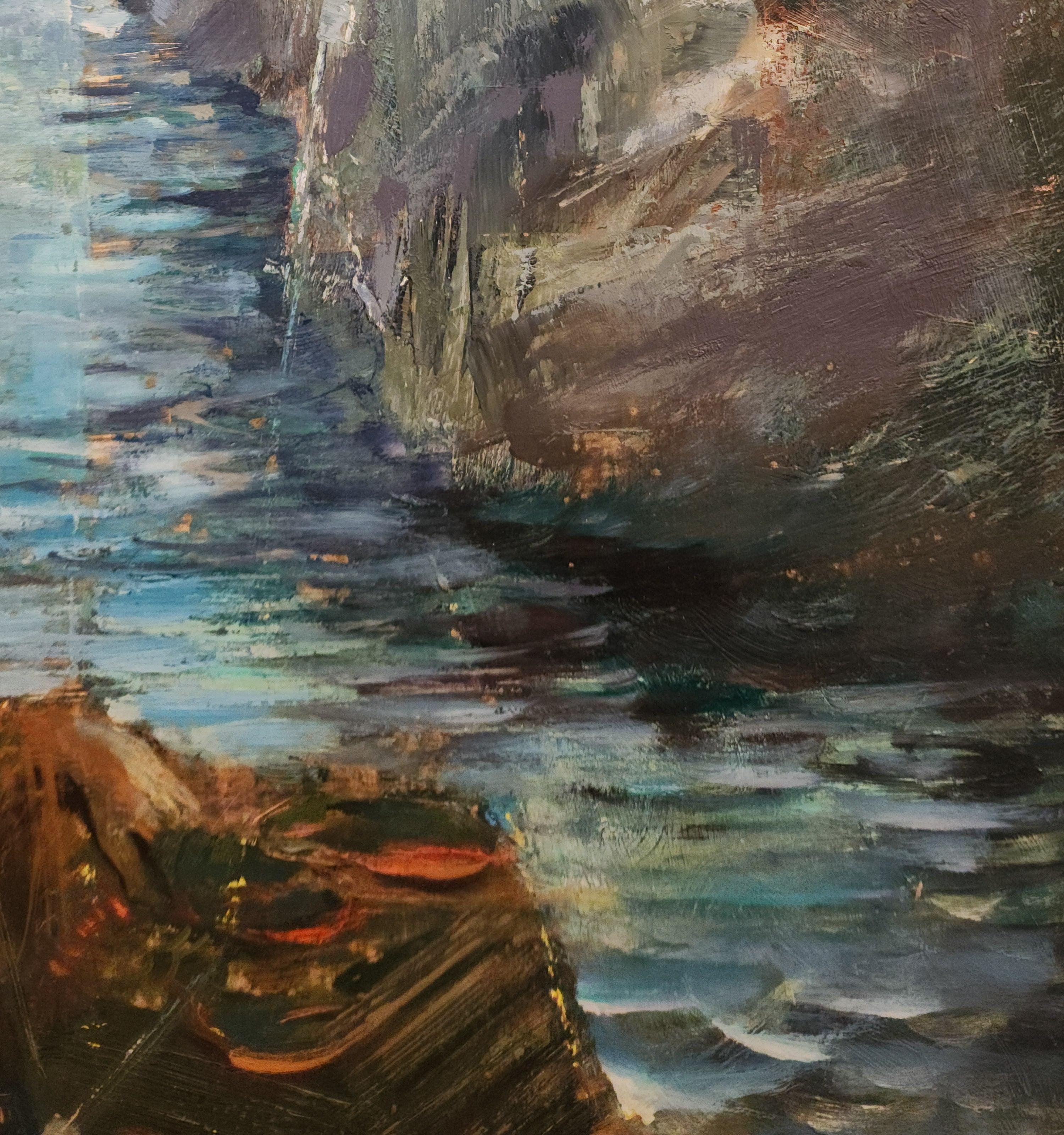 Break of Day, Lobsterman, une peinture à l'huile et à la tempera œuf d'Edward Christiana 4
