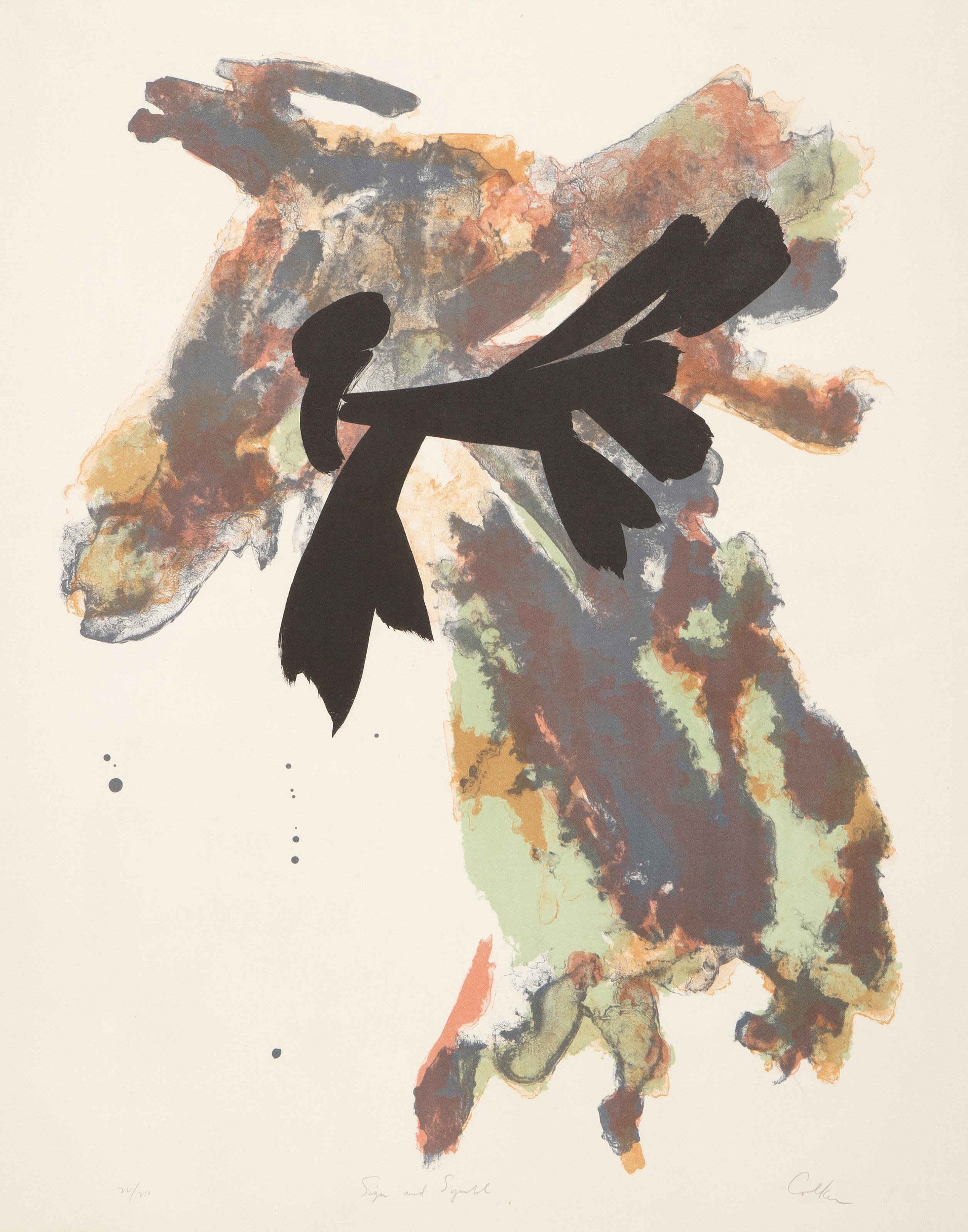  Edward Colker, Américain (1927 - ) -  Signe et symbole, Médium : Sérigraphie sur BFK Rives, signée, titrée et numérotée au crayon, Edition : 22/210, Taille de l'image : 26 x 18 pouces, Taille : 30 x 22 pouces (76.2 x 55.88 cm)