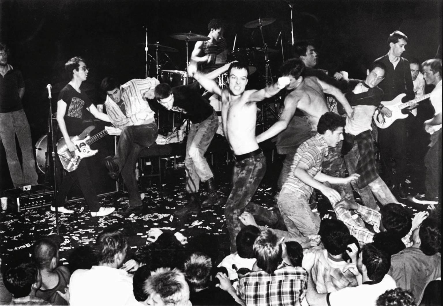 Edward Colver Black and White Photograph - Dead Kennedys, Los Angeles, CA, July 4, 1982