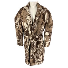 EDWARD CRUTCHLEY FW 18 Size S Brown Beige Pattern Wool Cashmere Coat