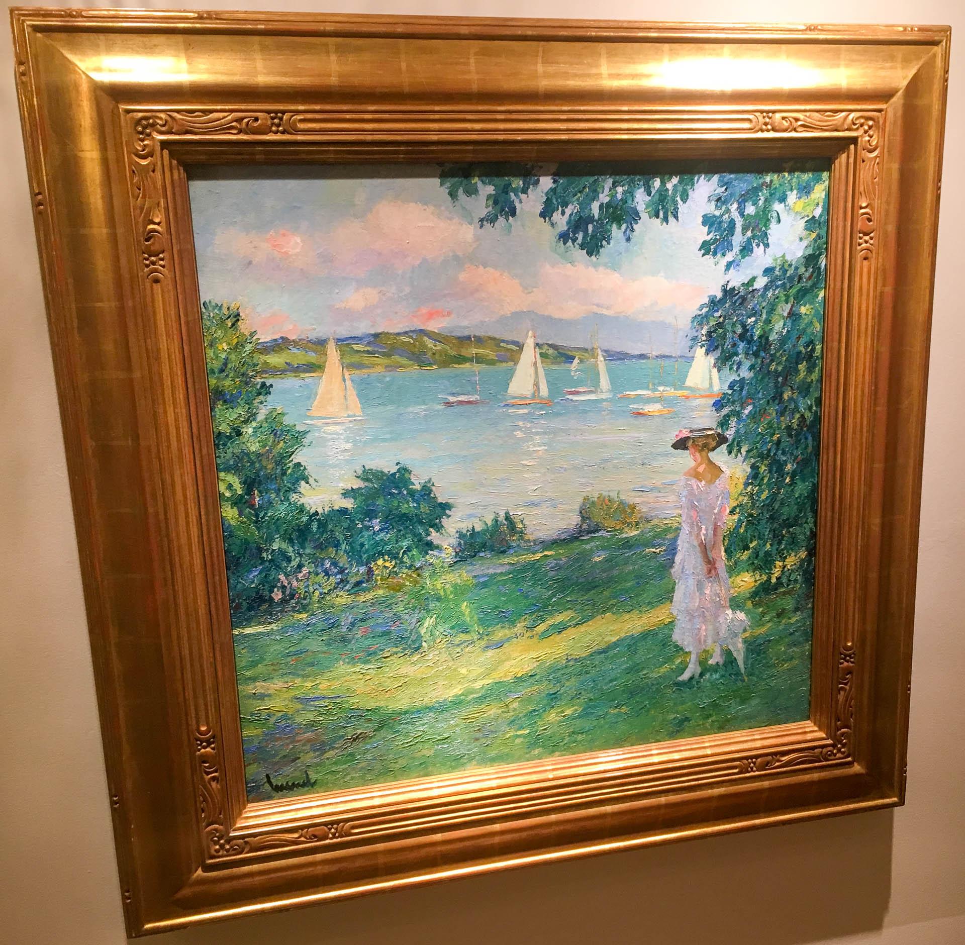Im Yacht Club (Impressionismus), Painting, von Edward Cucuel