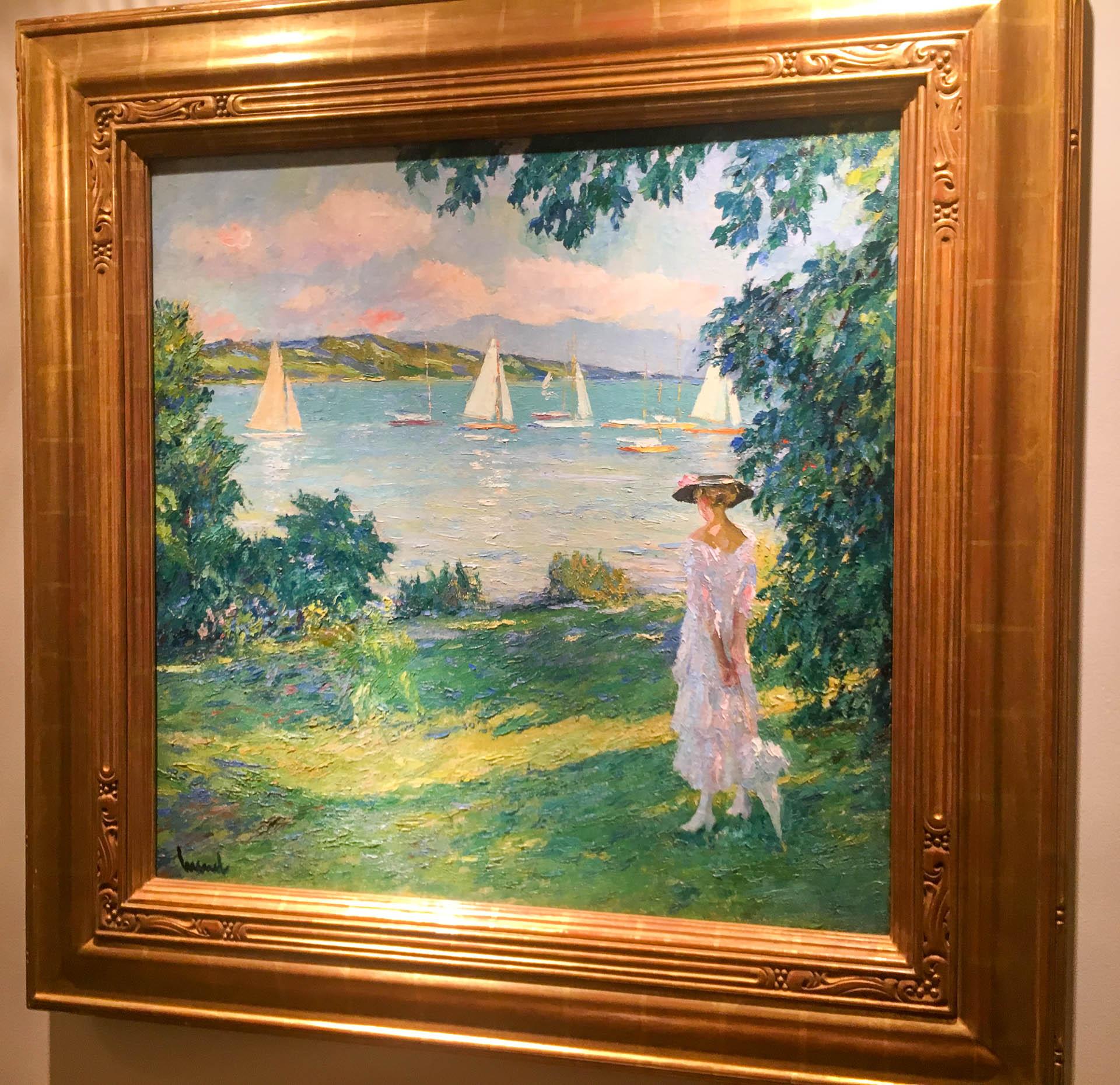 Edward Cucuel Portrait Painting - At the Yacht Club