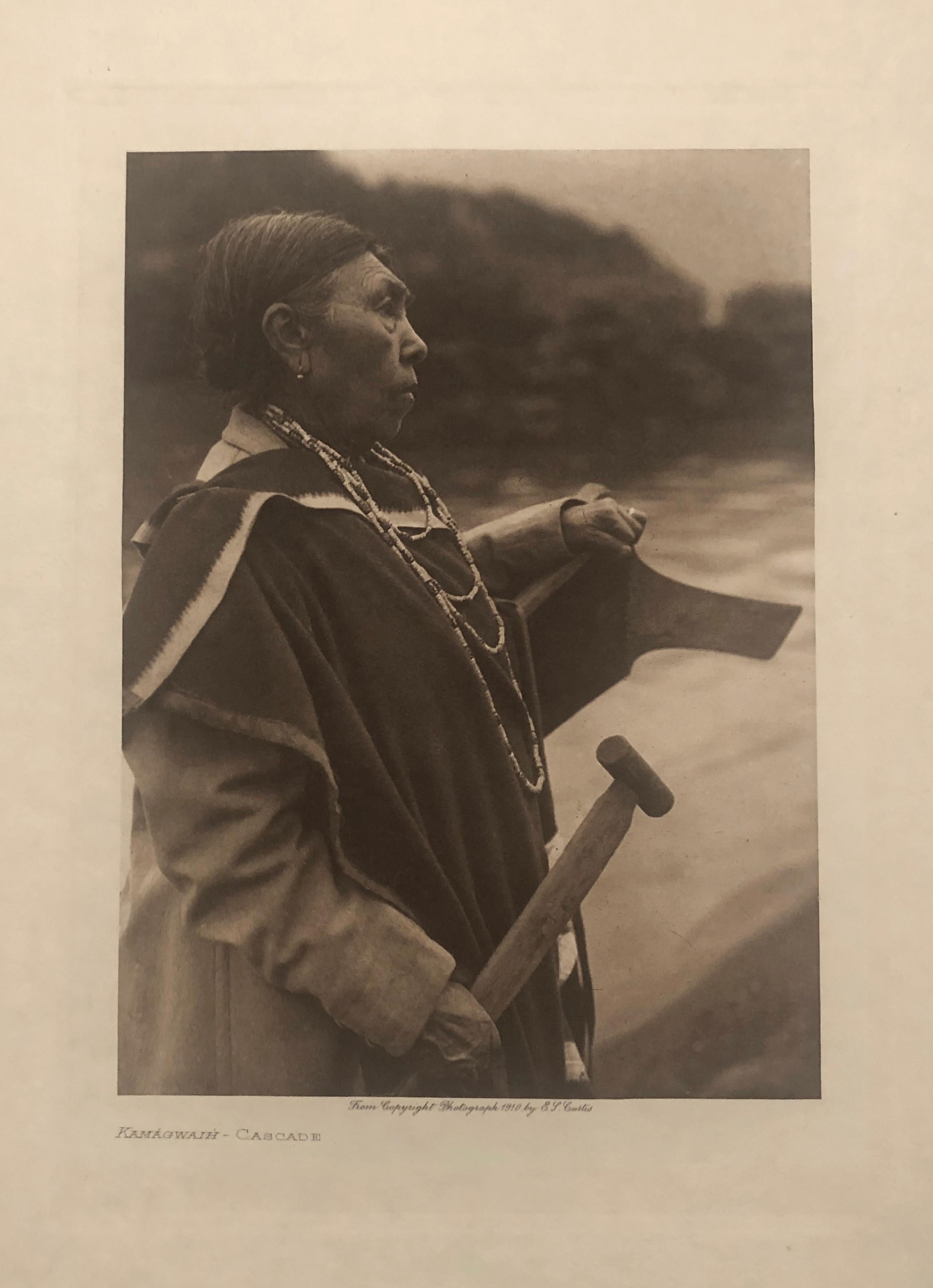 Edward Curtis, Kamagwaih Cascade, 1910, copper plate and matching photogravure For Sale 1