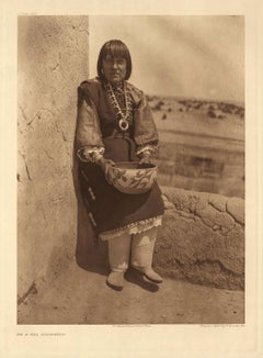 Antique Edward Curtis, On a Sia Housetop, 1925, Plate 559, Photogravure from Portfolio16 
