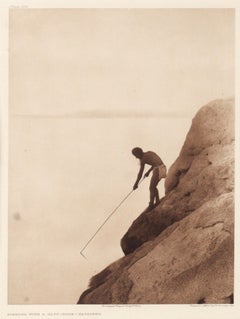 "Fishing with a Gaff Hook - Paviotso" Photogravure of a Native American Man