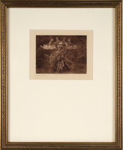 Antique "Sisiutl - Qagyuhl" Native American in Ceremonial Mask - Photogravure Print