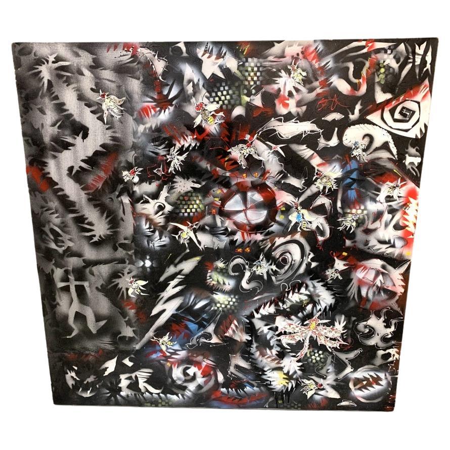 Edward Dabrowski (Graffiti Artist, NY) Abstract Mixed Media Work On Canvas For Sale