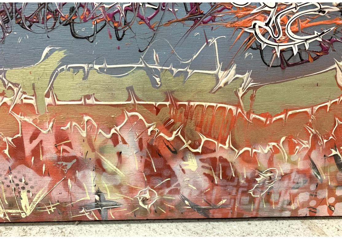 Contemporary Edward Dabrowski (NY Graffiti Artist) Abstract Mixed Media Work On Wood  For Sale
