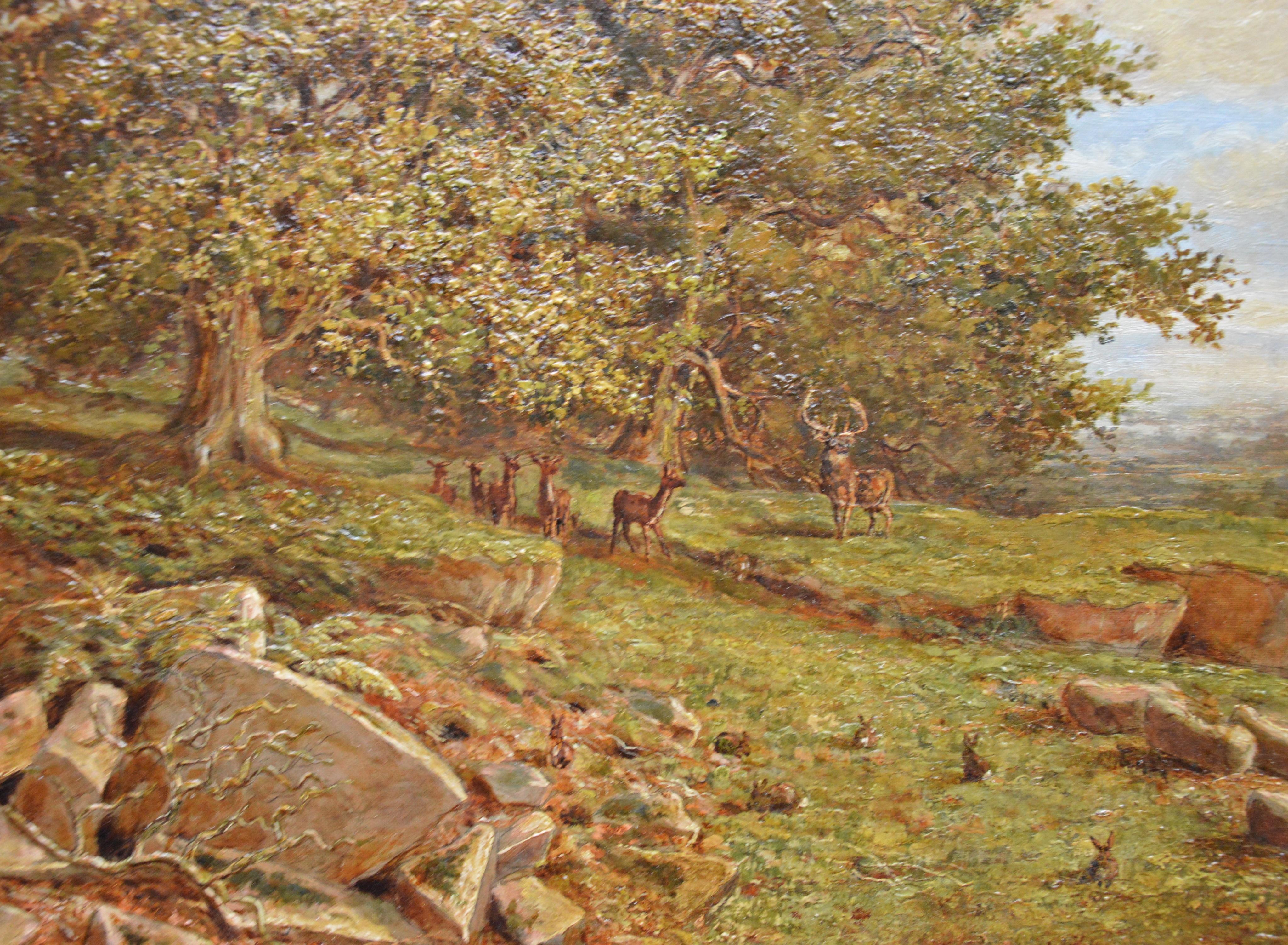 Bradgate Park, Leicestershire - 19th Century Oil Painting - Royal Academy 1880 4
