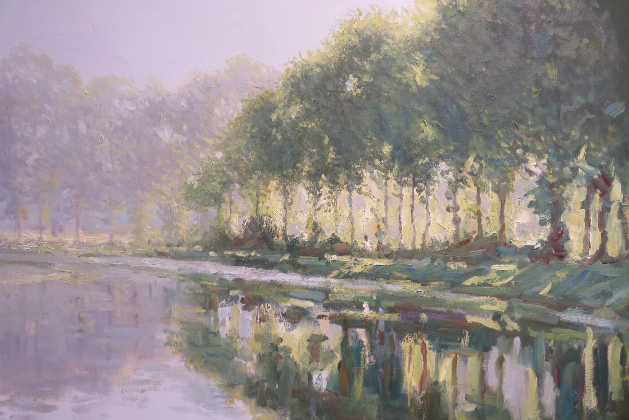 Post Impressionist FRANZÖSISCH Ölgemälde DRONNE FLUSSSZEENE FRANKREICH > Edward Dawson (Post-Impressionismus), Painting, von Edward Dawson 