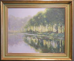 Post Impressionist FRENCH Oil Painting DRONNE RIVER SCENE FRANCE > Edward Dawson