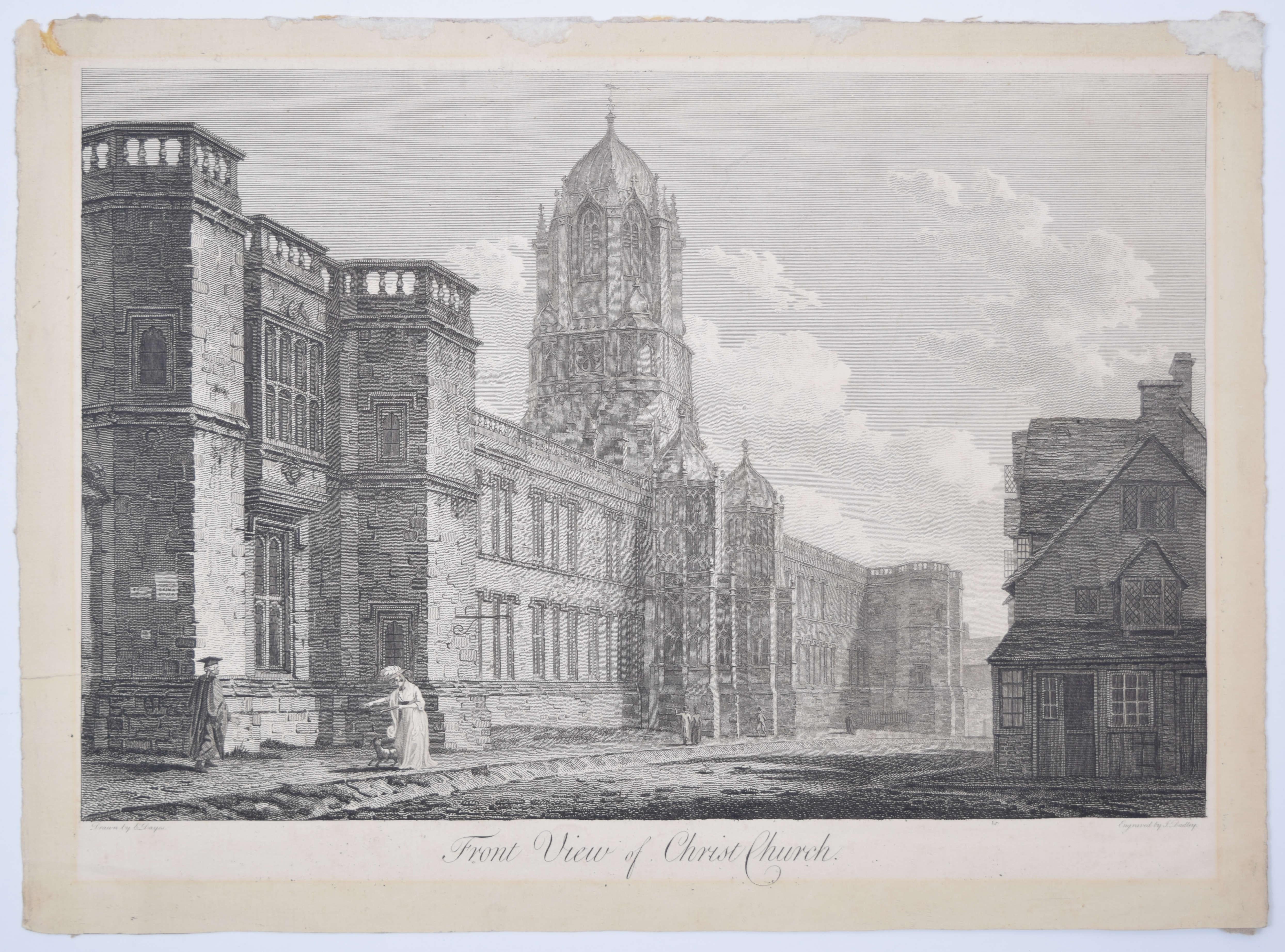 Christ Church, Oxford 18th century engraving by John Dadley after Edward Dayes For Sale 5