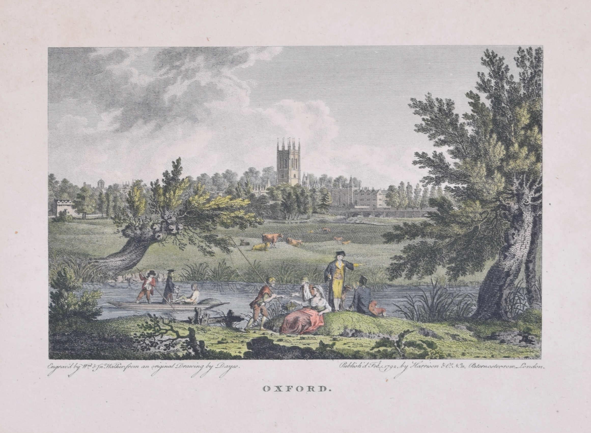 Oxford 18th century engraving after Edward Dayes
