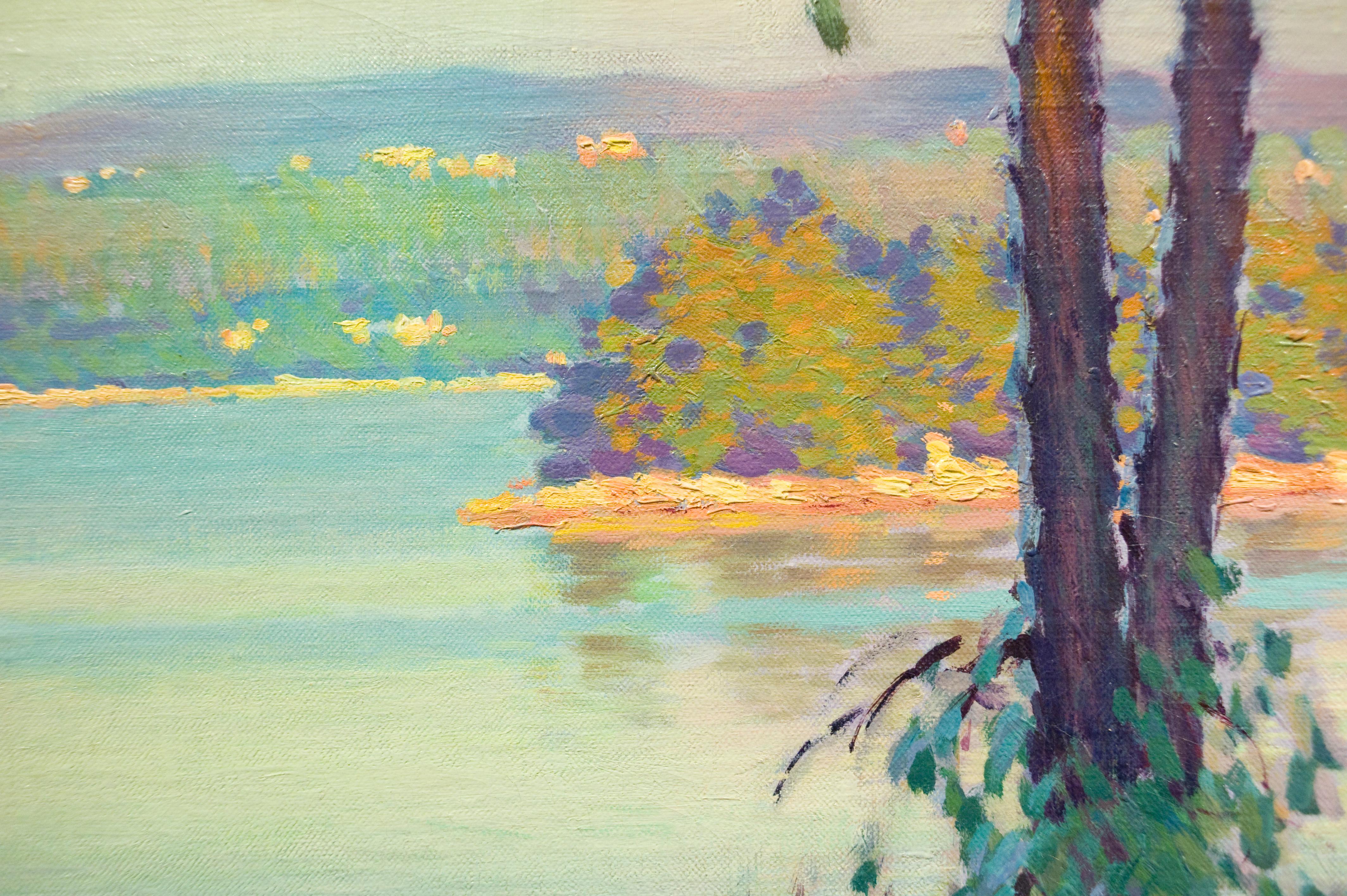 Edward Dufner was dubbed the, “Painter of Sunshine” by his peers due to his masterful rendering of atmospheric effects. His paintings are highly sought after for their luminous portrayal of sunlight infused in nature, and his subjects convey a