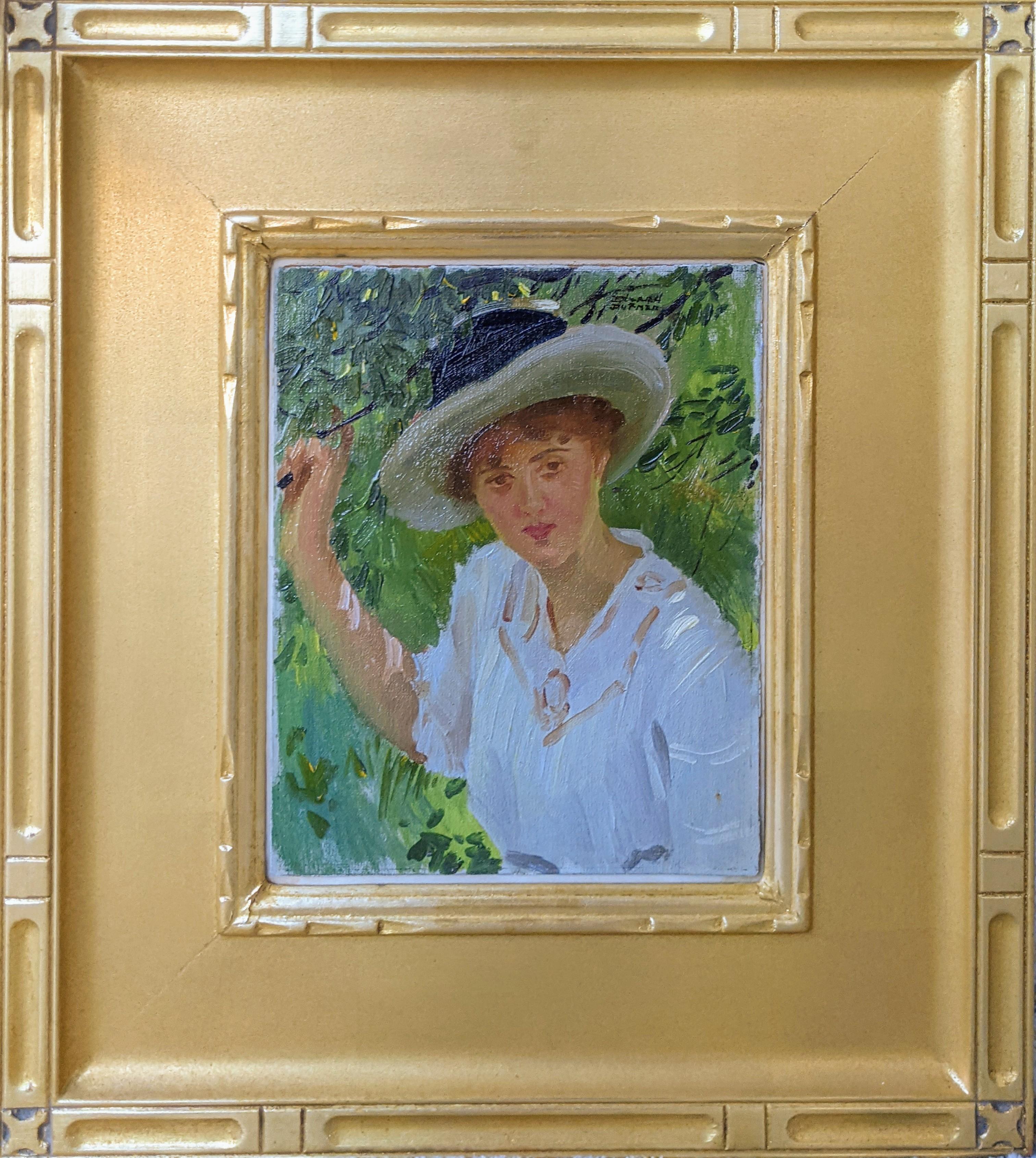 « Sunlight and Shade », Edward Dufner, Lady with a Hat, Impressionnisme américain en vente 1